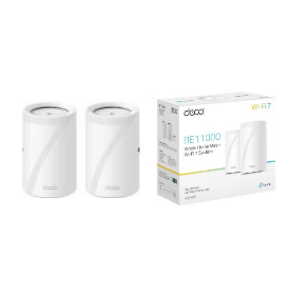 TP-Link Sistema Mesh TL-DECO BE65 (2-PACK) - BE11000 sistema Wi-Fi 7 Mesh para todo el hogar(Tri-Band)