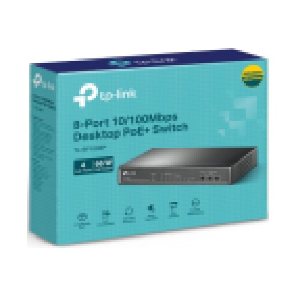 TP-Link Switch TL-SF1008P - 8-Port 10/100 Mbps de escritorio Switch with 4-Port PoE+