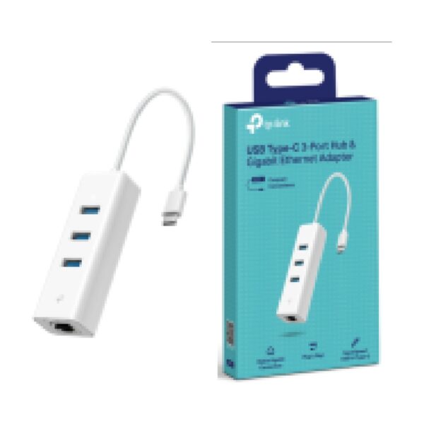 TP-Link Adaptador Ethernet TL-UE330C - USB 3.0 tipo C to Gigabit Ethernet adaptador de red with 3-Port USB 3.0 tipo A